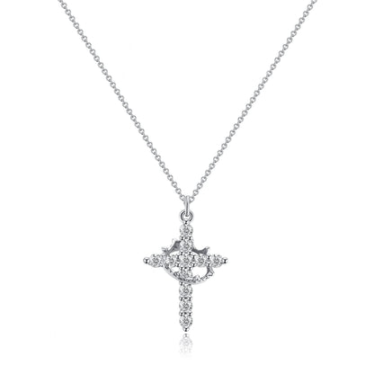 Ethereal One Cross & Crown Necklace