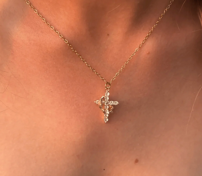 Ethereal One Cross & Crown Necklace