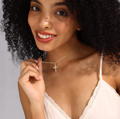 Ethereal One Cross & Crown Necklace
